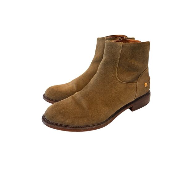 Franco Sarto Women’s Hero, Olive Green Leather Suede Ankle Booties, Size 8.5 - Picture 1 of 6